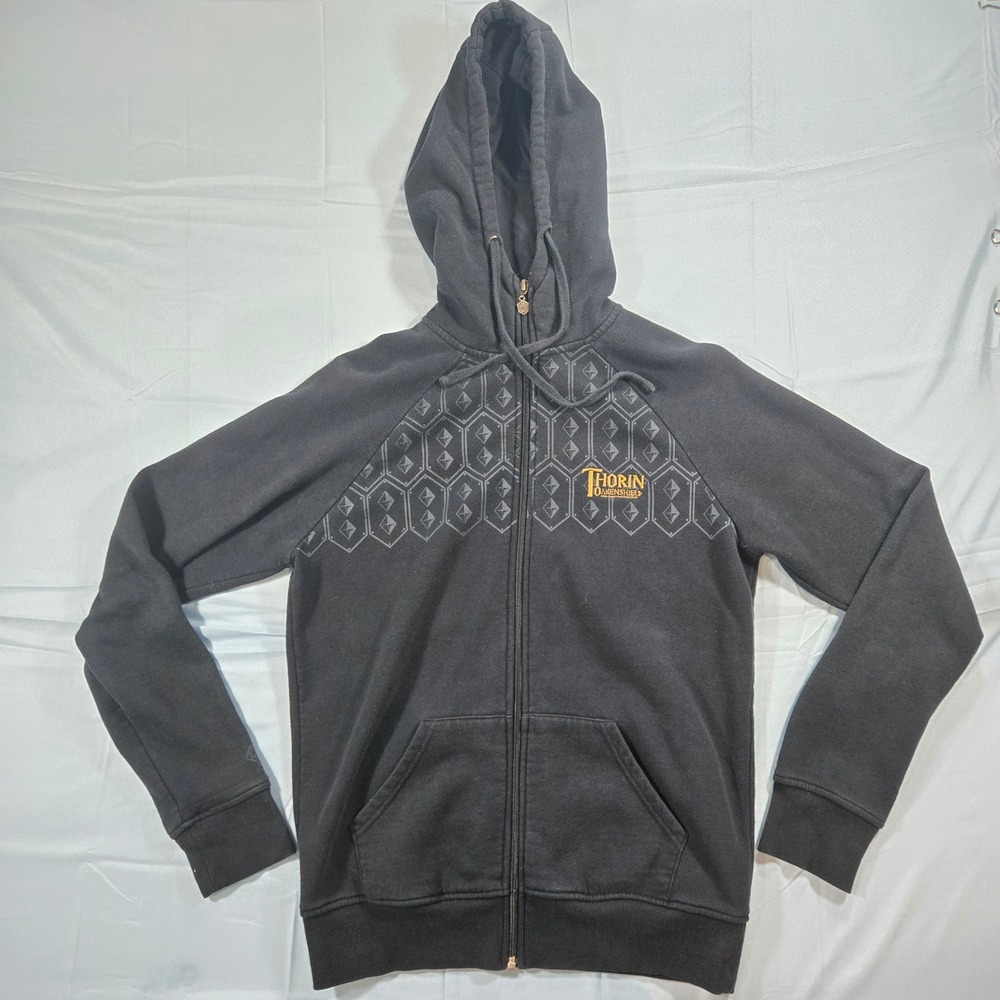 The Hobbit Thorin Oakenshield Zip Up Hoodie Mens Small Black Graphic Sweatshirt